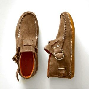 NWOT tan handcrafted moccasin, size 8-8.5
